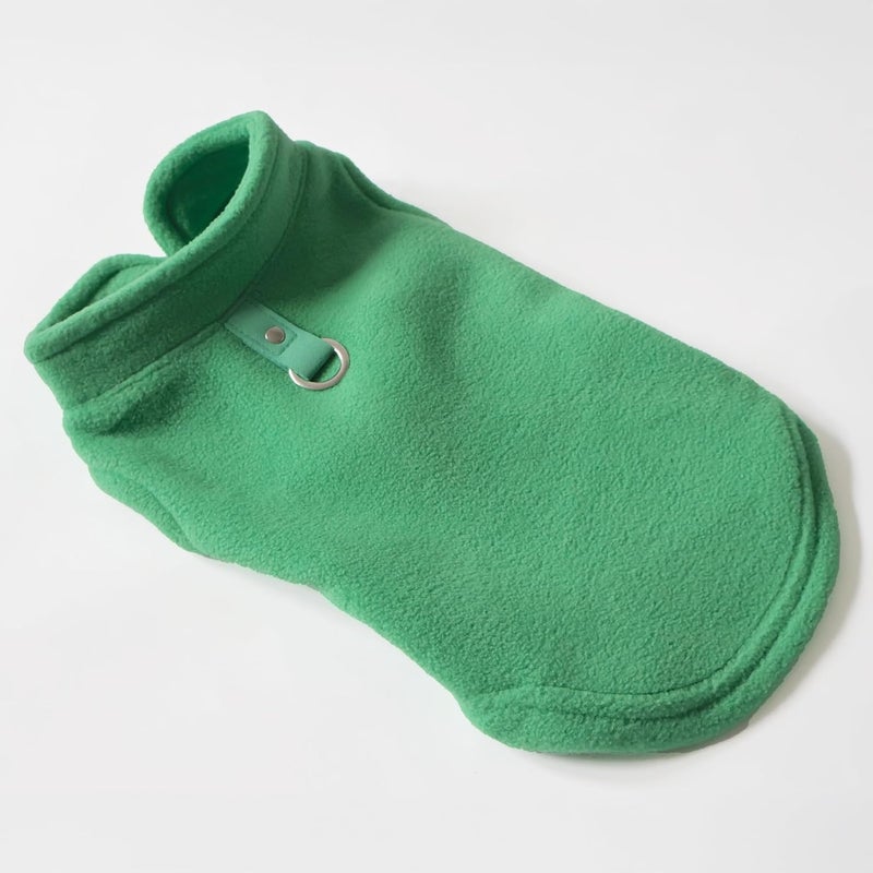 Jacko & Co - Fleece Vest Dog Sweater with Leash Ring - Soft, Warm & Lightweight Pullover Coat for Small & Medium Dogs, Puppies & Cats - Cozy Fall/Winter/Spring Pet Jacket (Green, X-Large 17-25lbs) - Image 5